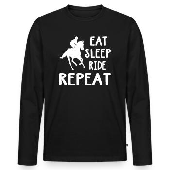 Filles de cheval fan pour le cheval à monter pour le - T-shirt manches longues Premium bio Homme - noir - Devant - Nico (187cm)