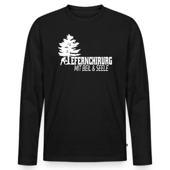 Kiefernchirurg Mit Beil Seele Waldarbeiter Humor - Männer Premium Bio Langarmshirt - Schwarz - Vorne - Nico (187cm)