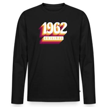 1962 Original. Coole Geschenkidee zum Geburtstag - Männer Premium Bio Langarmshirt - Schwarz - Vorne - Nico (187cm)