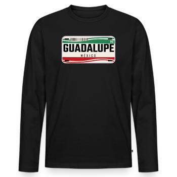 Guadalupe Plaques de véhicule mexicaines personnalisées w - T-shirt manches longues Premium bio Homme - noir - Devant - Nico (187cm)