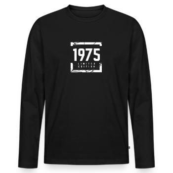 1975 Limitierte Auflage - Männer Premium Bio Langarmshirt - Schwarz - Vorne - Nico (187cm)