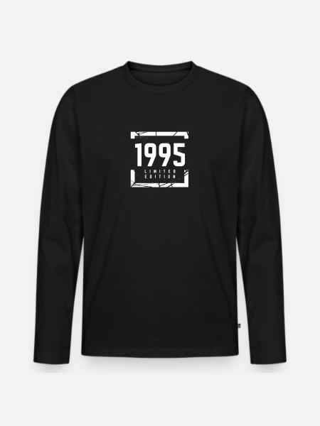 1995 Limitierte Auflage - Männer Premium Bio Langarmshirt - Schwarz