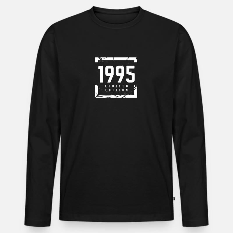 1995 Limitierte Auflage - Männer Premium Bio Langarmshirt - Schwarz
