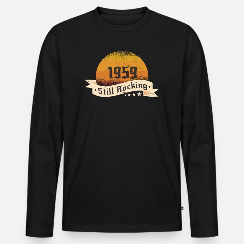 1959 Still rockin - Cooles Geburtstagsgeschenk - Männer Premium Bio Langarmshirt - Schwarz