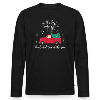 It's The Most Wonderful Time Of The Year - Männer Premium Bio Langarmshirt - Schwarz - Vorne - Nico (187cm)