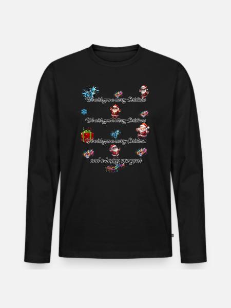 Merry Christmas - Men's Premium Organic Long Sleeve Shirt - black
