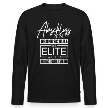 Abschluss 2024 Grundschule - Männer Premium Bio Langarmshirt - Schwarz - Vorne - Nico (187cm)