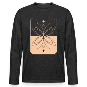 Lotus - Men's Premium Organic Long Sleeve Shirt - heather anthracite - Front - Nico (187cm)