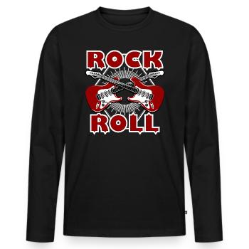 Rock and roll guitar - Men's Premium Organic Long Sleeve Shirt - black - Front - Nico (187cm)