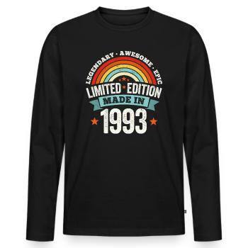 Birthday Legendary Awesome Made 1993 Vintage - Men's Premium Organic Long Sleeve Shirt - black - Front - Nico (187cm)