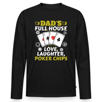 L’amour de la maison de papa, les rires, les jetons de poker - T-shirt manches longues Premium bio Homme - noir - Devant - Nico (187cm)