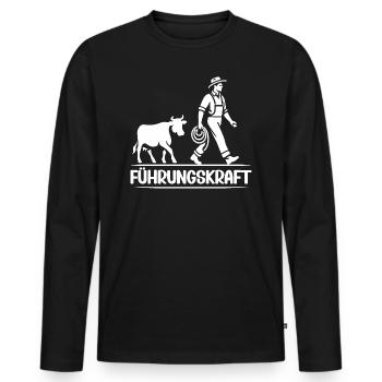Landwirt Bauer Viehzüchter Milchbauer Geschenkidee - Männer Premium Bio Langarmshirt - Schwarz - Vorne - Nico (187cm)