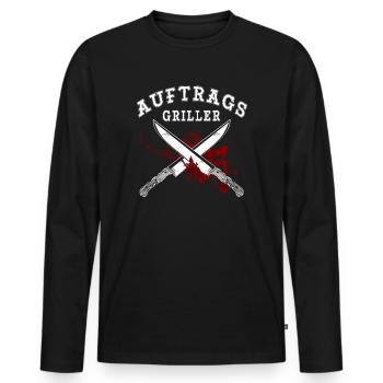 Auftragsgriller - Männer Premium Bio Langarmshirt - Schwarz - Vorne - Nico (187cm)