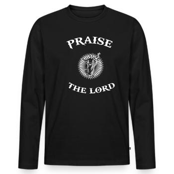 Gott Christentum Religion Jesus Christus Messias - Männer Premium Bio Langarmshirt - Schwarz - Vorne - Nico (187cm)