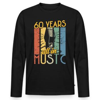 Vintage Musician 1964 60 Jahre Jubiläum - Männer Premium Bio Langarmshirt - Schwarz - Vorne - Nico (187cm)