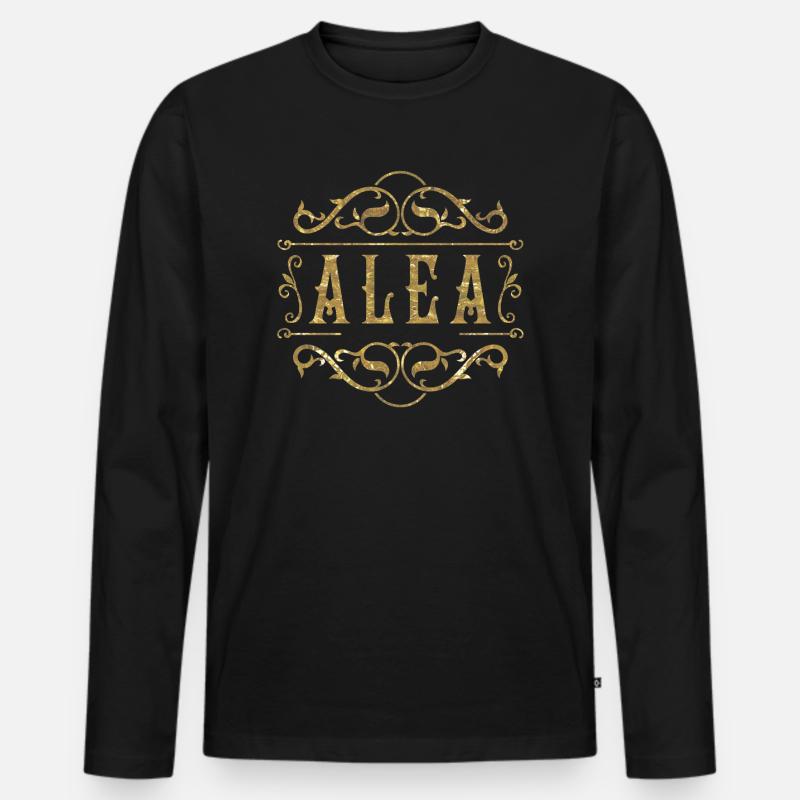 Alea gold - Männer Premium Bio Langarmshirt - Schwarz