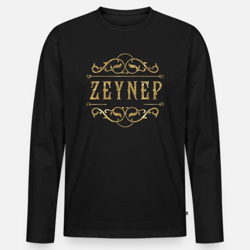 Zeynep gold - Männer Premium Bio Langarmshirt - Schwarz