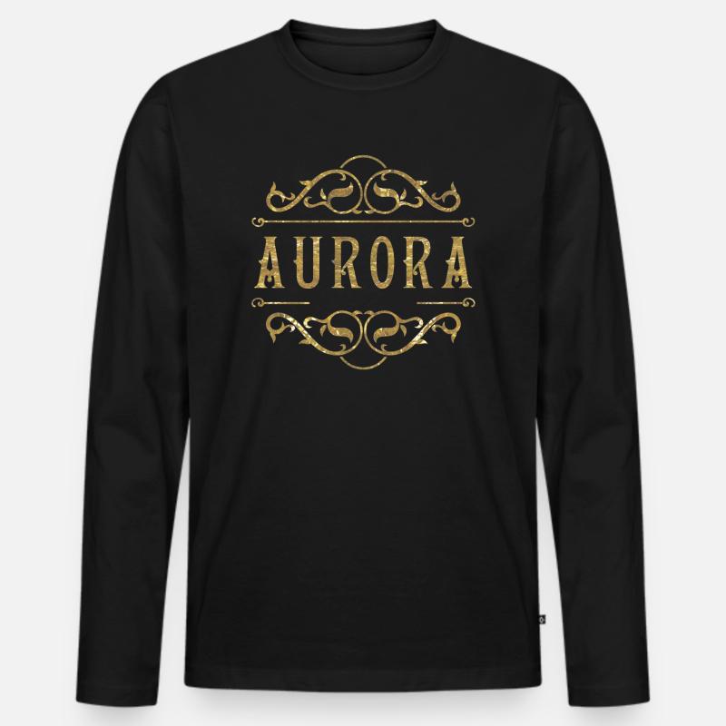 Aurora - Männer Premium Bio Langarmshirt - Schwarz
