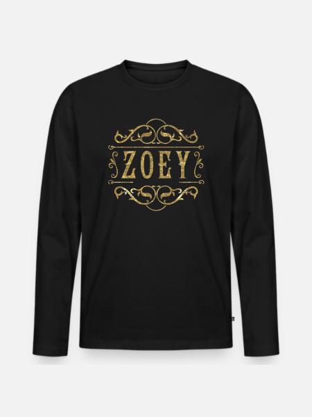Zoey gold - Men's Premium Organic Long Sleeve Shirt - black