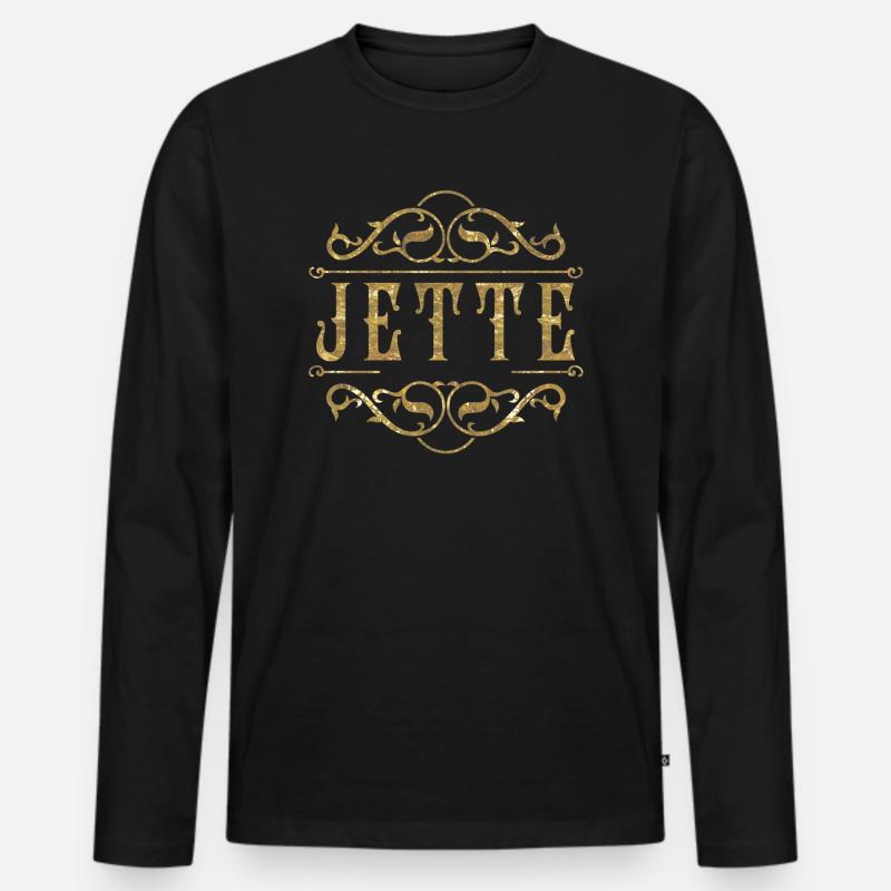 Jette gold - Männer Premium Bio Langarmshirt - Schwarz