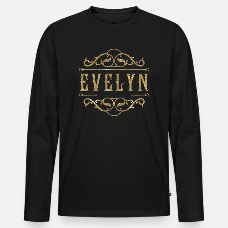 Evelyn gold - Männer Premium Bio Langarmshirt - Schwarz