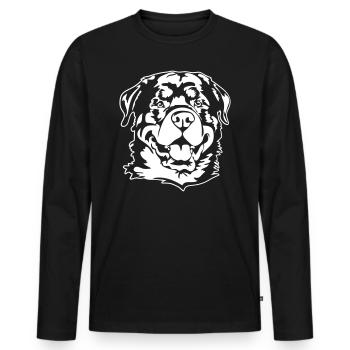 ROTTWEILER PORTRAIT - T-shirt manches longues Premium bio Homme - noir - Devant - Nico (187cm)