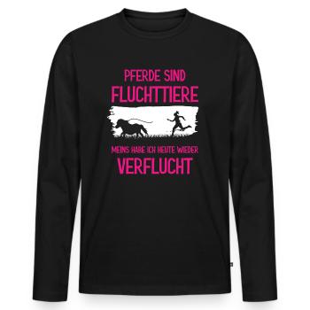 Lustiger Pferdespruch Pferd - Männer Premium Bio Langarmshirt - Schwarz - Vorne - Nico (187cm)