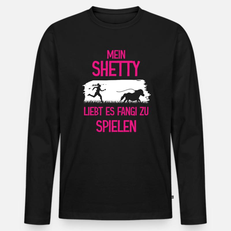 Shetty spielt Fangi - Männer Premium Bio Langarmshirt - Schwarz