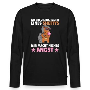 Shetty Spruch Shetland Pony - Männer Premium Bio Langarmshirt - Schwarz - Vorne - Nico (187cm)