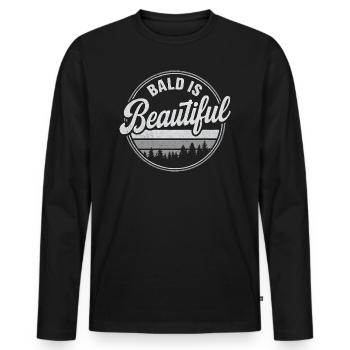 Männer Glatze Geschenkidee Bald Is Beautiful - Männer Premium Bio Langarmshirt - Schwarz - Vorne - Nico (187cm)