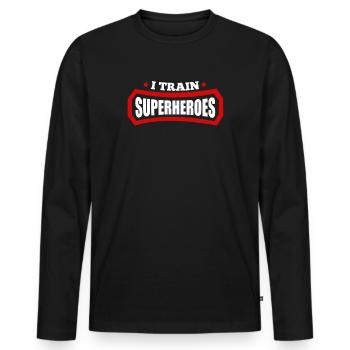 Teacher Teacher School Educator Teacher Gift - Men's Premium Organic Long Sleeve Shirt - black - Front - Nico (187cm)