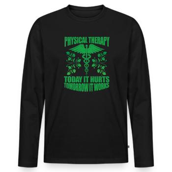 Physiotherapy Physio medicine health gift - Men's Premium Organic Long Sleeve Shirt - black - Front - Nico (187cm)