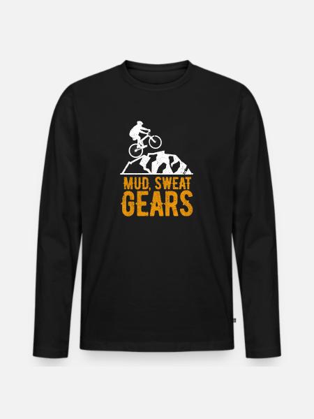 mountainbike - Premium økologisk langærmet T-shirt til mænd - sort