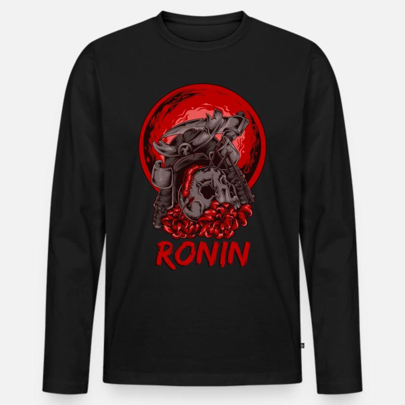 Ronin Samurai - Männer Premium Bio Langarmshirt - Schwarz