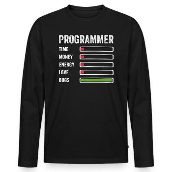 Entwickler Humor Programmierer Programmierer Programmierer - Männer Premium Bio Langarmshirt - Schwarz - Vorne - Nico (187cm)