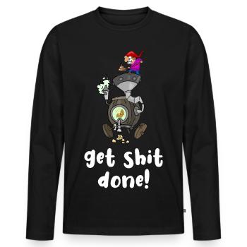 Autolaveuse industrielle humoristique sur le thème de la saleté - T-shirt manches longues Premium bio Homme - noir - Devant - Nico (187cm)
