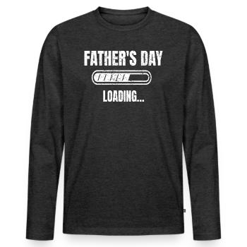 Vatertag Papa Geschenkidee Father's Day Loading - Männer Premium Bio Langarmshirt - Anthrazit meliert - Vorne - Nico (187cm)