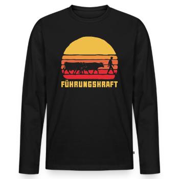 Landwirt Bauer Viehzüchter Milchbauer Geschenkidee - Männer Premium Bio Langarmshirt - Schwarz - Vorne - Nico (187cm)