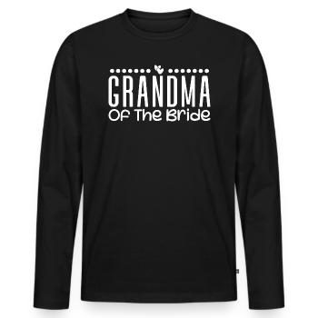 Grandma Of The Bride Wedding Party Family Wedding - T-shirt manches longues Premium bio Homme - noir - Devant - Nico (187cm)