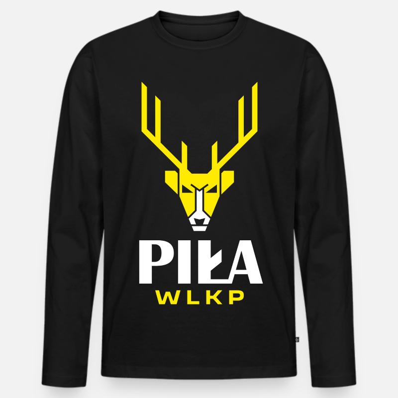 City Saw Deer Logo - Männer Premium Bio Langarmshirt - Schwarz