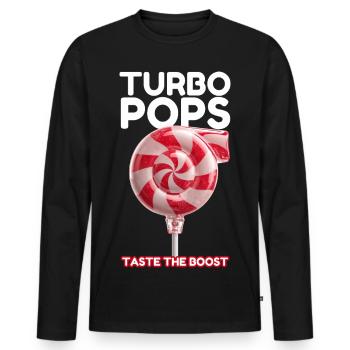 Turbo Pops Boost Lolli - Männer Premium Bio Langarmshirt - Schwarz - Vorne - Nico (187cm)