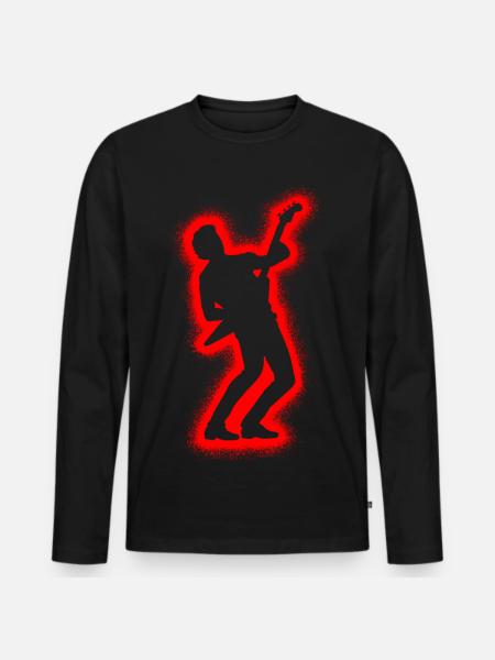 Guitarist Men's Kids Boys Guitar - Men's Premium Organic Long Sleeve Shirt - black