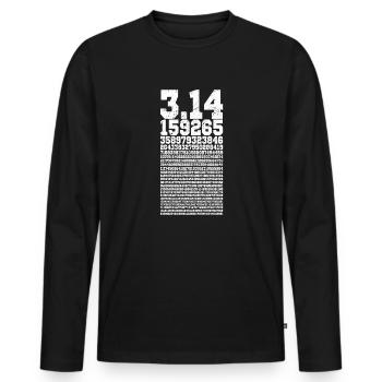 Pi Day Pi Chiffres en détresse - T-shirt manches longues Premium bio Homme - noir - Devant - Nico (187cm)