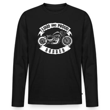 Loud and Proud Bobber - Männer Premium Bio Langarmshirt - Schwarz - Vorne - Nico (187cm)
