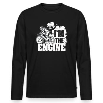 I'm the engine - Männer Premium Bio Langarmshirt - Schwarz - Vorne - Nico (187cm)