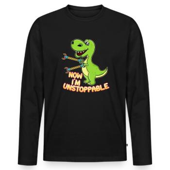 Now I Am Unstoppable - Men's Premium Organic Long Sleeve Shirt - black - Front - Nico (187cm)