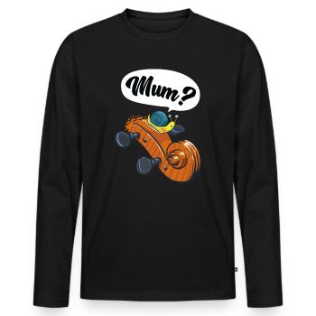 Maman ? Escargot drôle violon violon violon - T-shirt manches longues Premium bio Homme - noir - Devant - Nico (187cm)