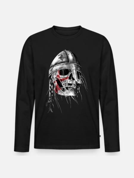 Viking Skull - Men's Premium Organic Long Sleeve Shirt - black