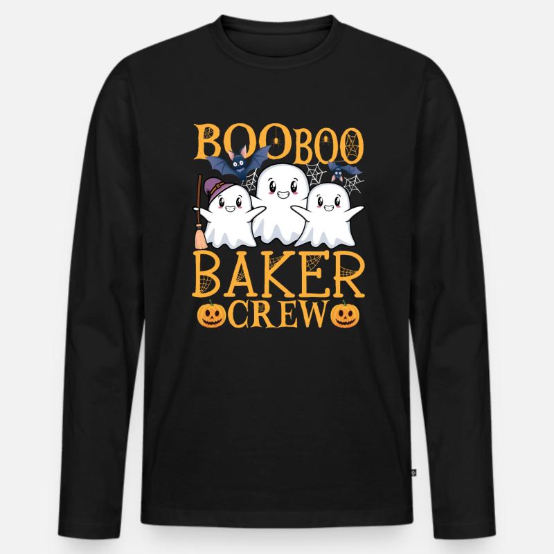 Bäcker uu Lustiger Bäcker - Männer Premium Bio Langarmshirt - Schwarz