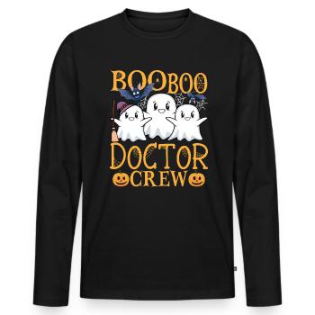 Doktor uu Lustig Doktor - Männer Premium Bio Langarmshirt - Schwarz - Vorne - Nico (187cm)